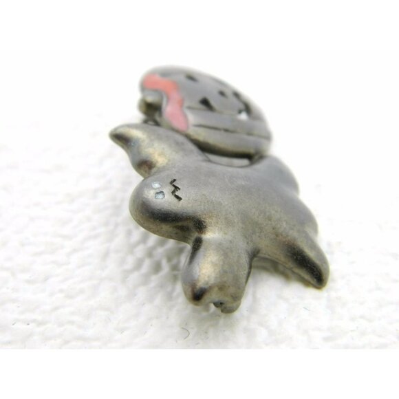 Vintage Halloween Black Ghost Enamel Pumpkin Darlene Group Pin Brooch - Picture 2 of 4